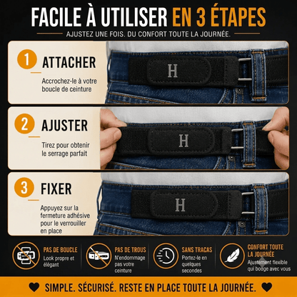 H-Luxe™ | La Ceinture Qui S'Oublie Toute la Journée