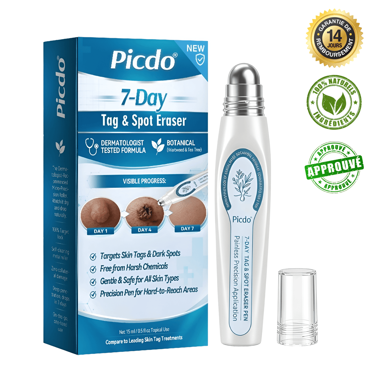 Roller Picdo® - 7 Jours pour une peau plus nette • Efface taches & excroissances sans cicatrice
