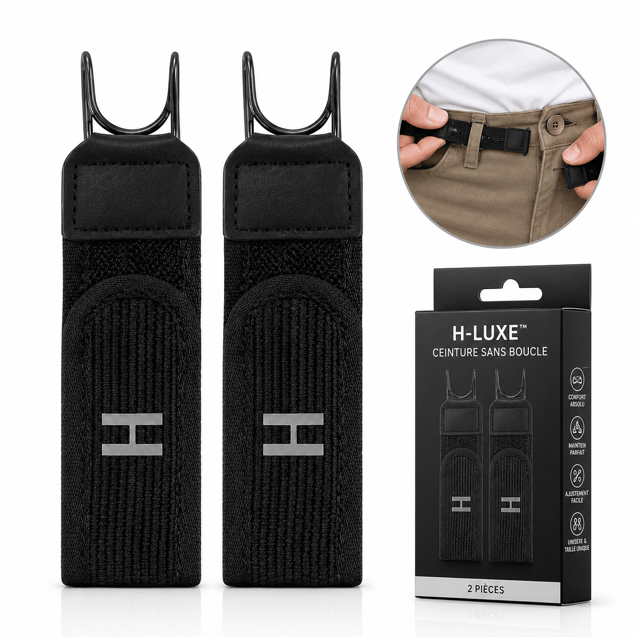 H-Luxe™ | La Ceinture Qui S'Oublie Toute la Journée