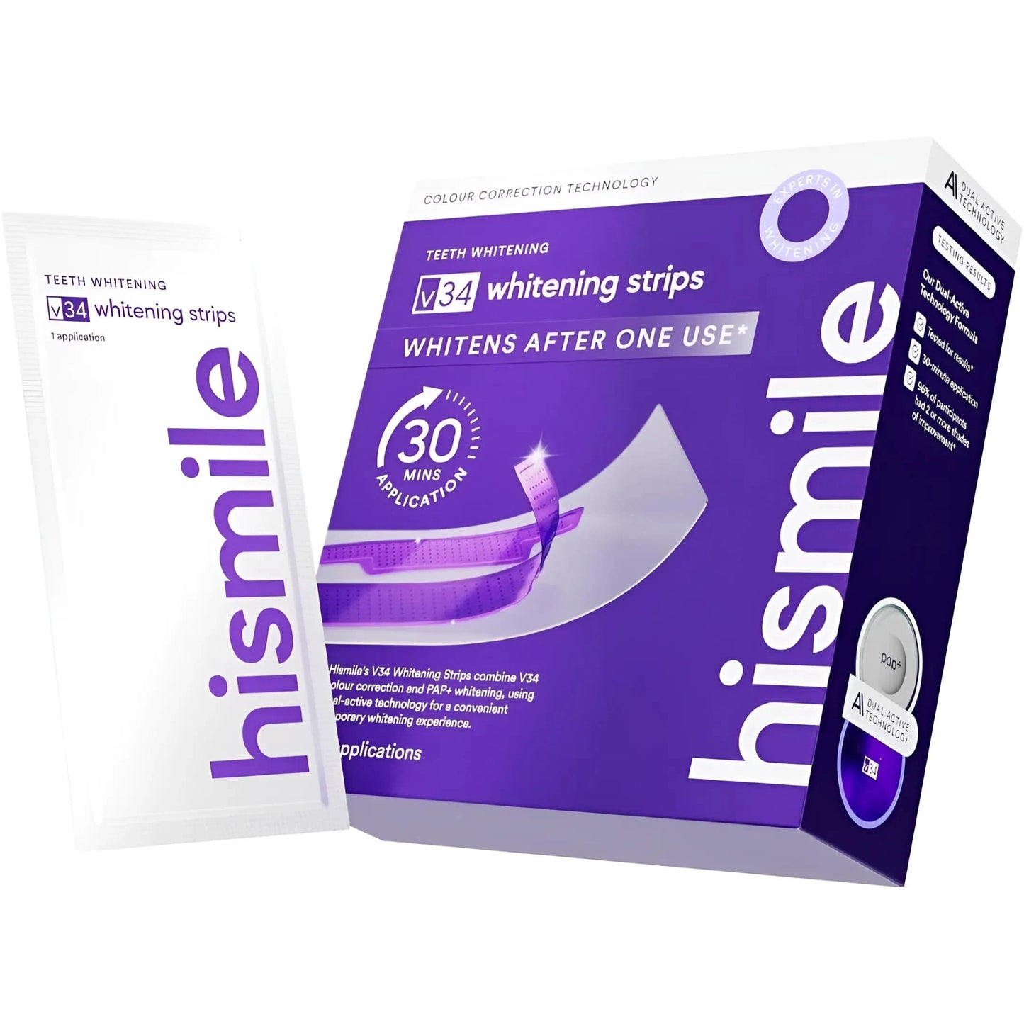 Hismile V34 Whitening Strips – Un sourire éclatant en 30 minutes, sans douleur